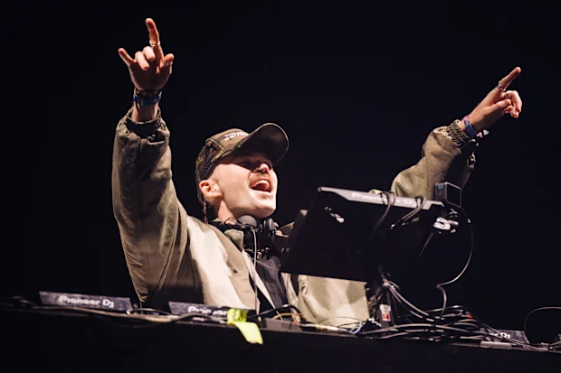 Dom Dolla performs at the Sahara Stage at the 2024 Coachella Valley Music And Arts Festival - Weekend 1 - Day 2 at Empire Polo Club on April 13, 2024 in Indio, California.