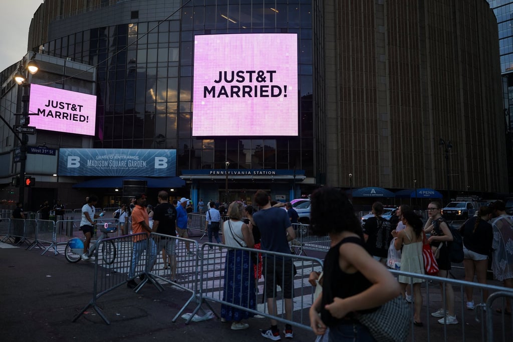 Taylor Swift and Travis Kelce tied the knot at Madison Square Garden, in New York City, on July 3. Photo: Reuters