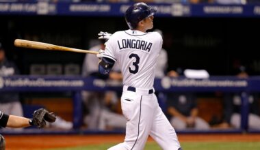Evan Longoria spent most of his career with the Rays, helping the team win the American League pennant in 2008. He hit 342 home runs in his career, with 261 of those in a Tampa Bay uniform. He played 16 seasons overall. (AP File Photo/Mike Carlson)