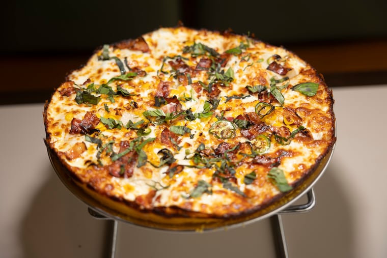 Gluten-free pizza with summer corn at Barclay Pies in Cherry Hill Township, N.J., on Tuesday, July 21, 2026.