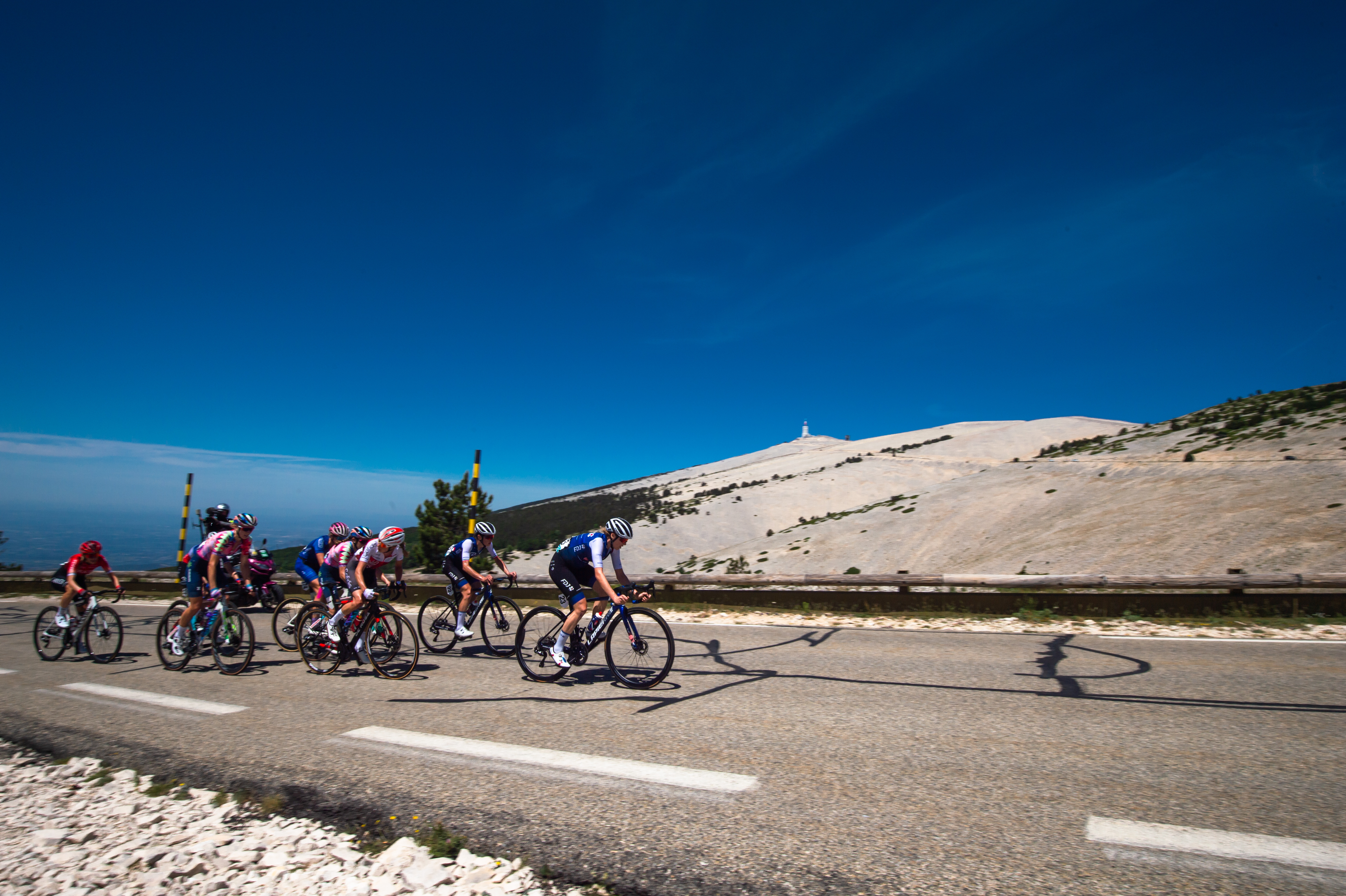 A select group of women's riders climb Mont Ventoux during the Mont Ventoux D&eacute;nivel&eacute; Challenge in 2022 (Photo by Laurent Coust/SOPA Images/LightRocket via Getty Images)