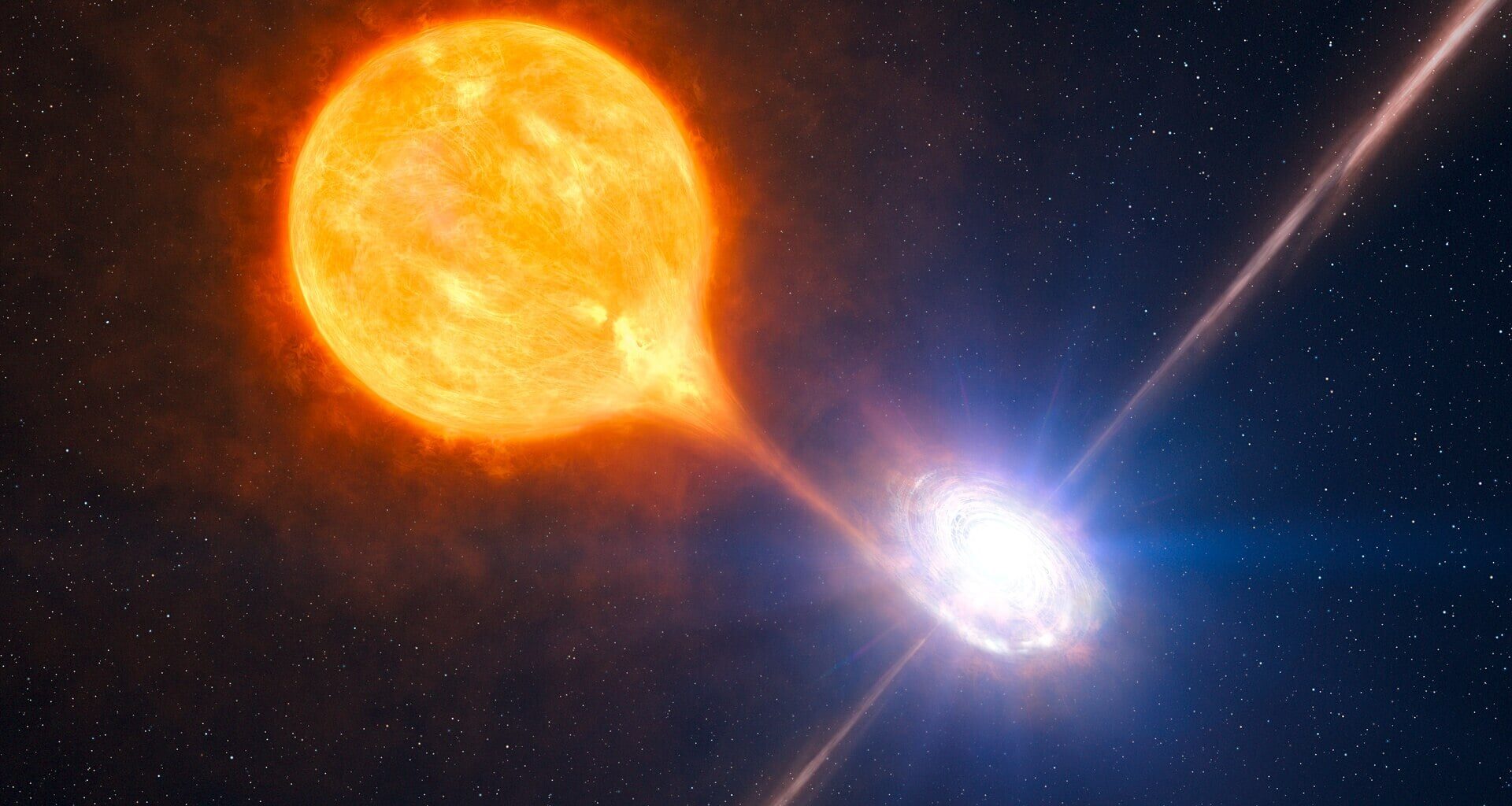 Artist's depiction of a stellar black hole in a binary system. Credit - ESO/L. Calçada/M.Kornmesser
