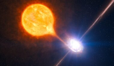 Artist's depiction of a stellar black hole in a binary system. Credit - ESO/L. Calçada/M.Kornmesser