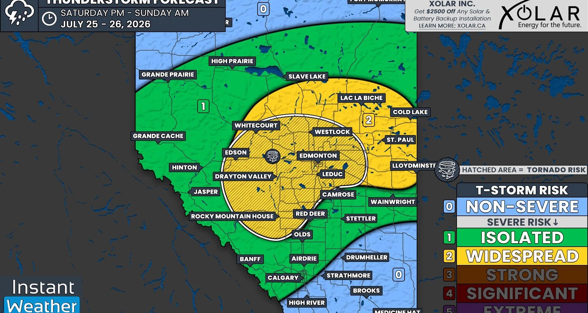 Wildfire Smoke Could Hinder Severe Thunderstorm and Tornado Threat for Edmonton and Parts of Central & Northern Alberta Saturday