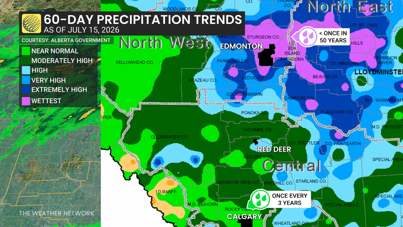 Alberta 60-Day Precipitation Trends