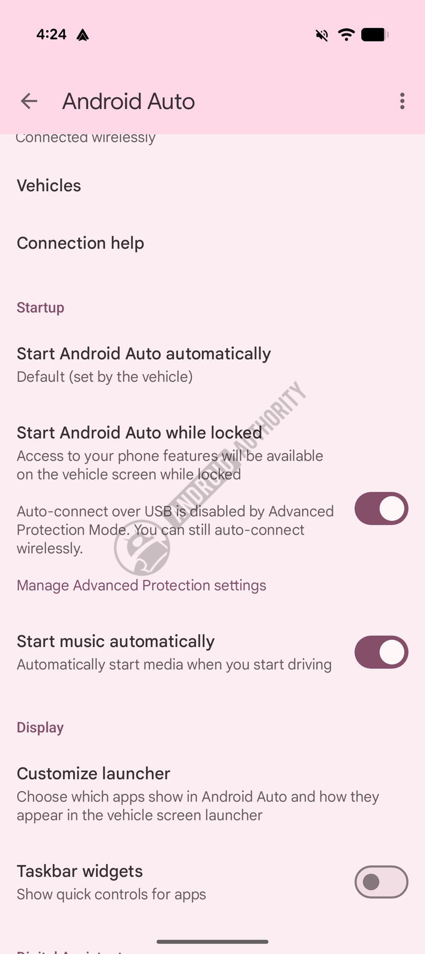 Android Auto Advanced Protection Mode text in Settings watermarked Android Auto Advanced Protection Mode text in Settings watermarked