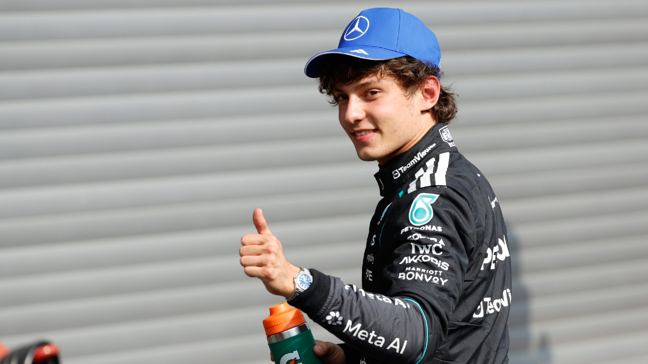 Mercedes driver Kimi Antonelli qualifies on pole for F1's Belgian Grand Prix