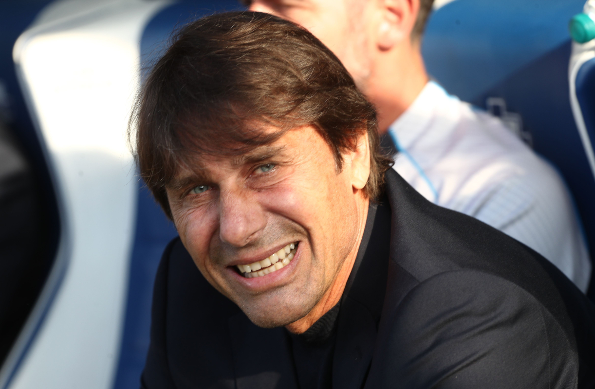 COMO, ITALY - MAY 02: SSC Napoli coach Antonio Conte looks on during the Serie A match between Como 1907 and SSC Napoli at Giuseppe Sinigaglia Stadium on May 02, 2026 in Como, Italy. (Photo by Marco Luzzani/Getty Images)