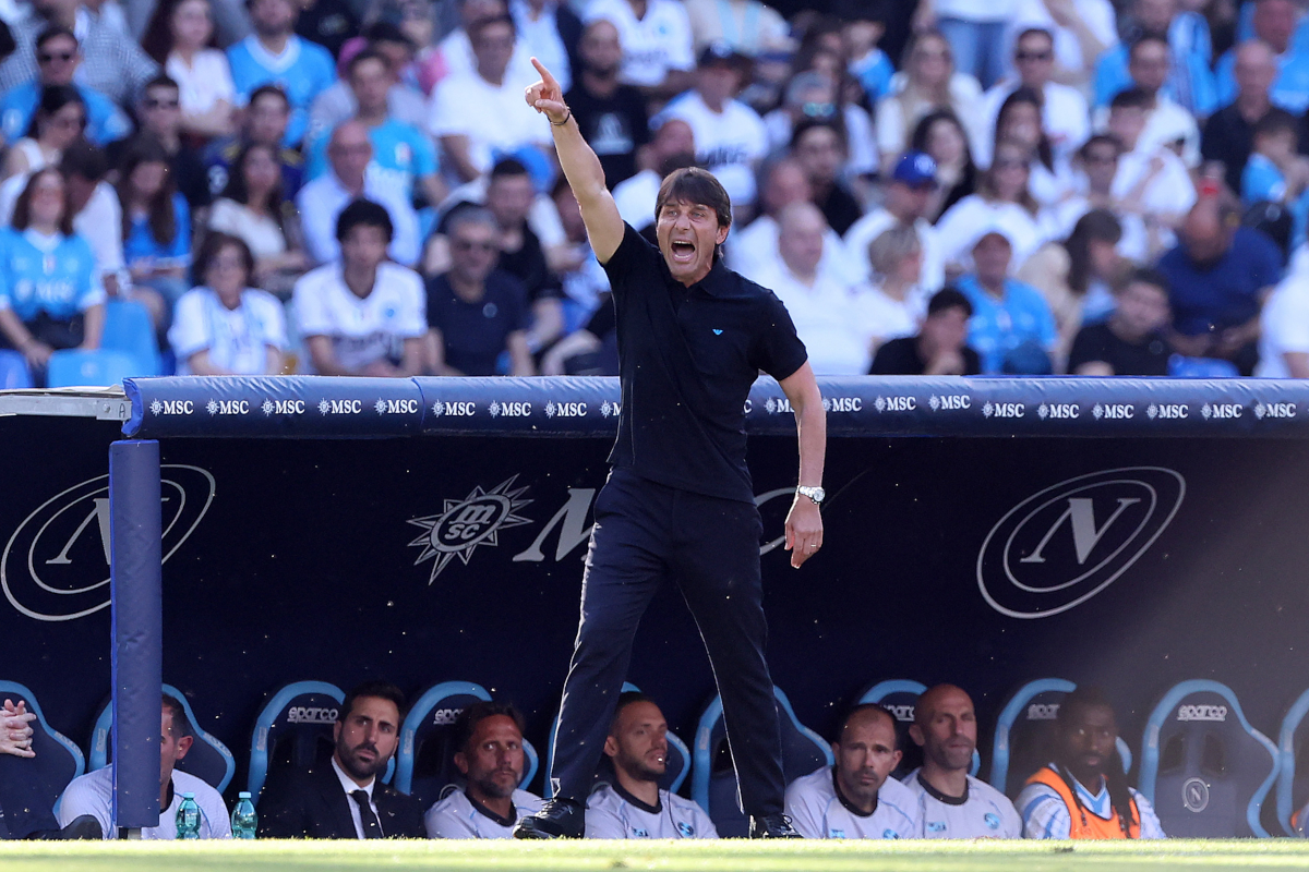 NAPLES, ITALY - MAY 24: Antonio Conte SSC Napoli head coach during the Serie A match between SSC Napoli and Udinese Calcio at Stadio Diego Armando Maradona on May 24, 2026 in Naples, Italy. (Photo by Francesco Pecoraro/Getty Images)
