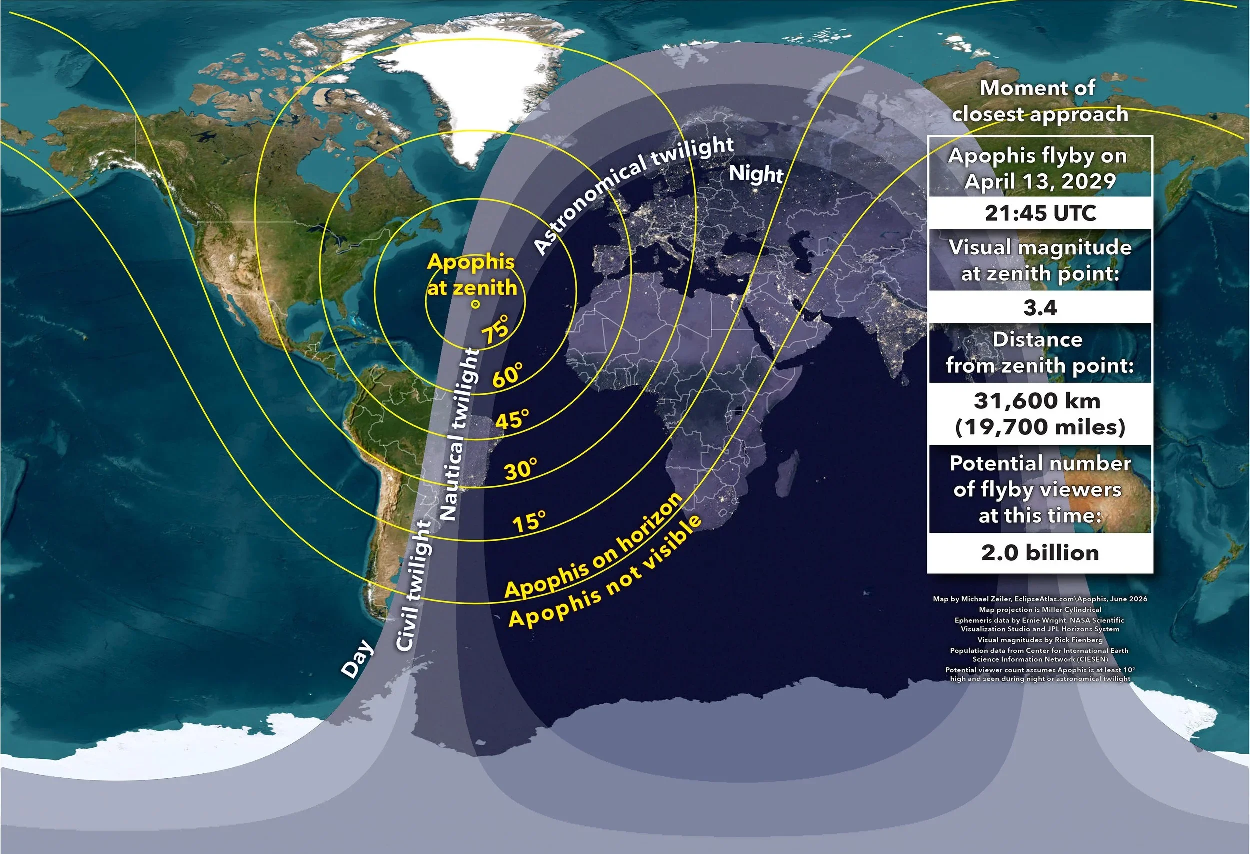 Apophis Closest Approach Map 2029 04 13 2145