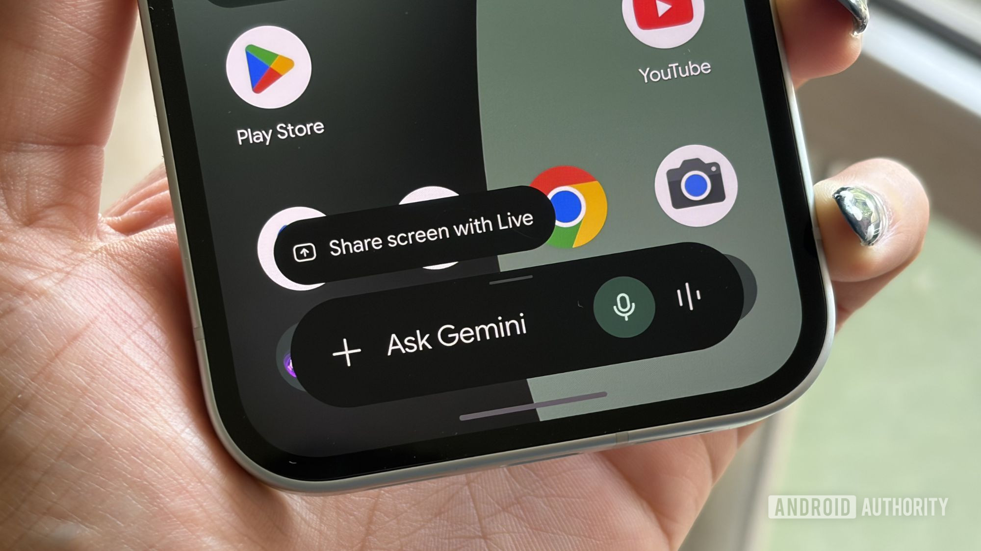 Ask Gemini Plus icon on Google Pixel 10a