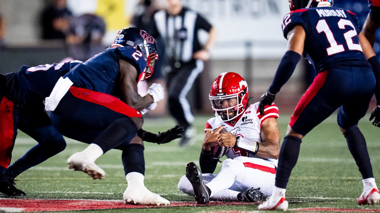 CFL fines Alouettes' Micah Awe for high hit on Stampeders QB Vernon Adams Jr.