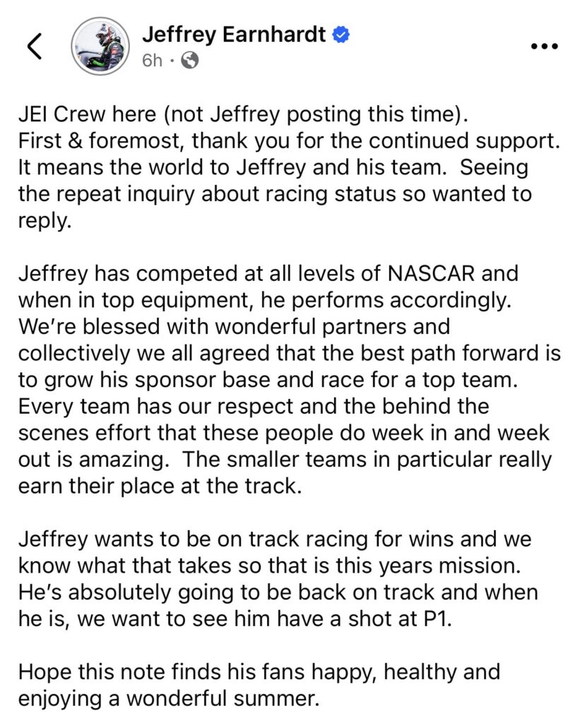 Dale Earnhardt’s Grandson Still Plans to Race During 2026 NASCAR Season – The Daily Downforce
