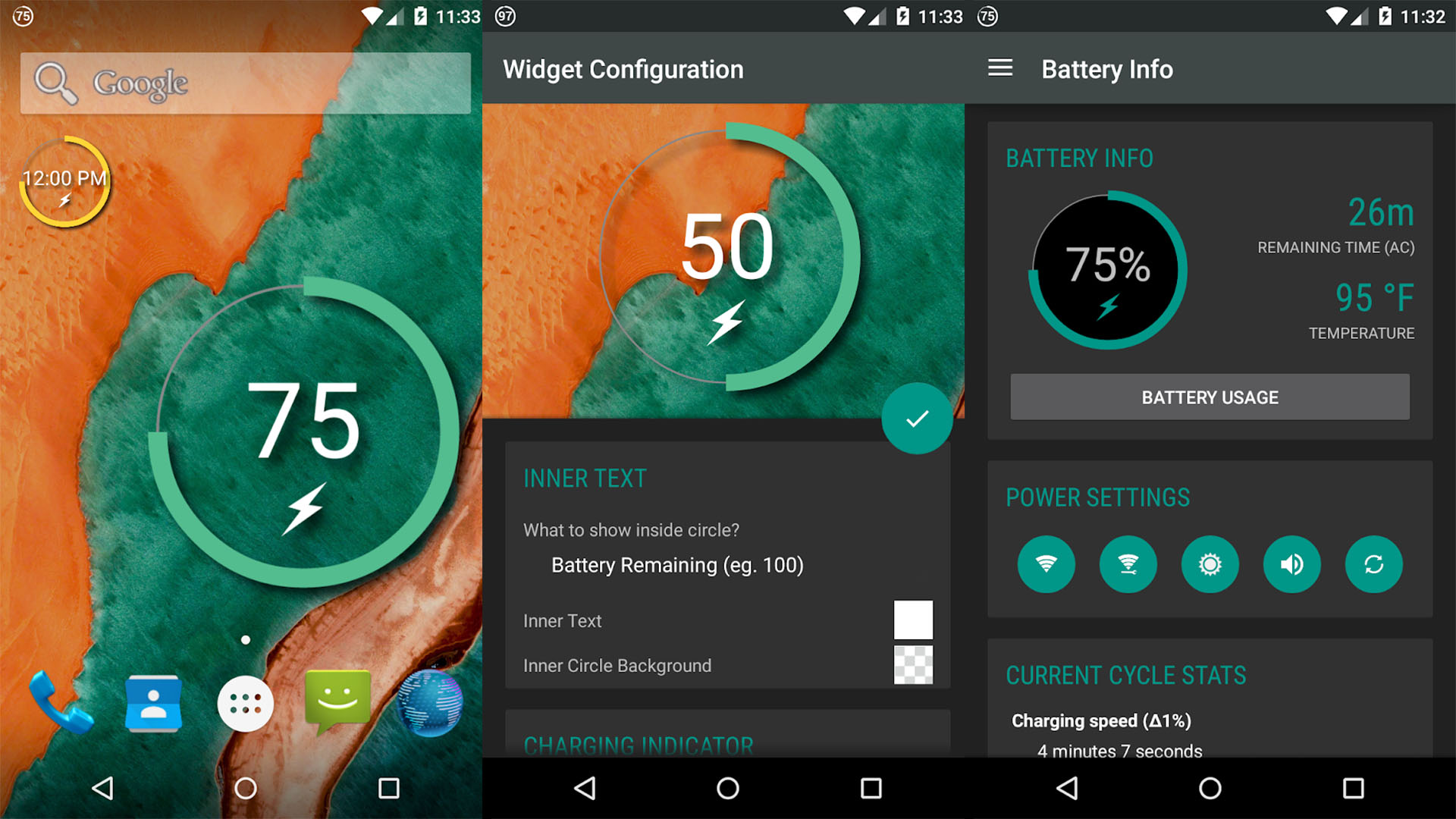 Battery Widget Reborn screenshot for the best android widgets
