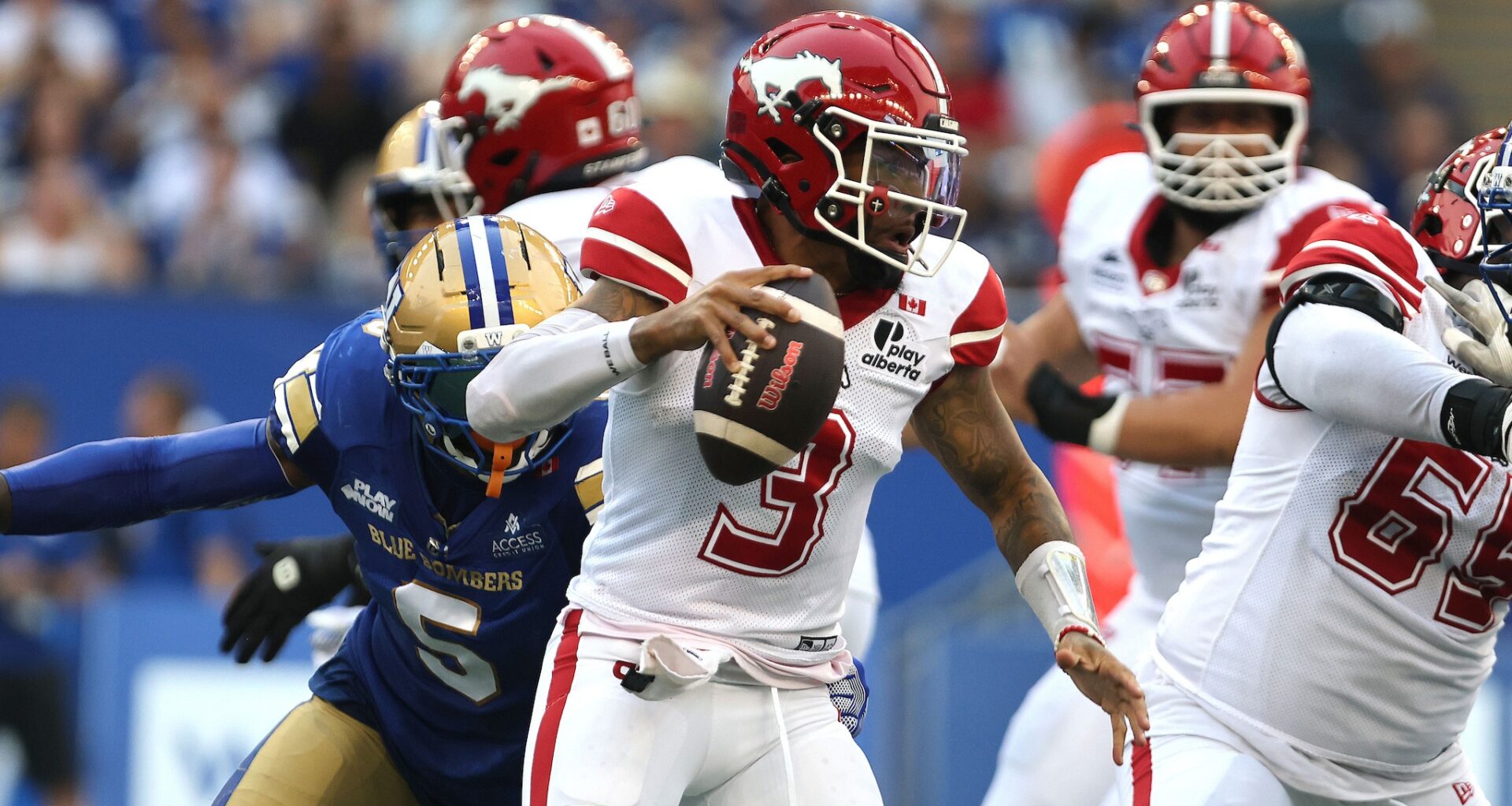 Stamps defeat Bombers in record-setting Friday night