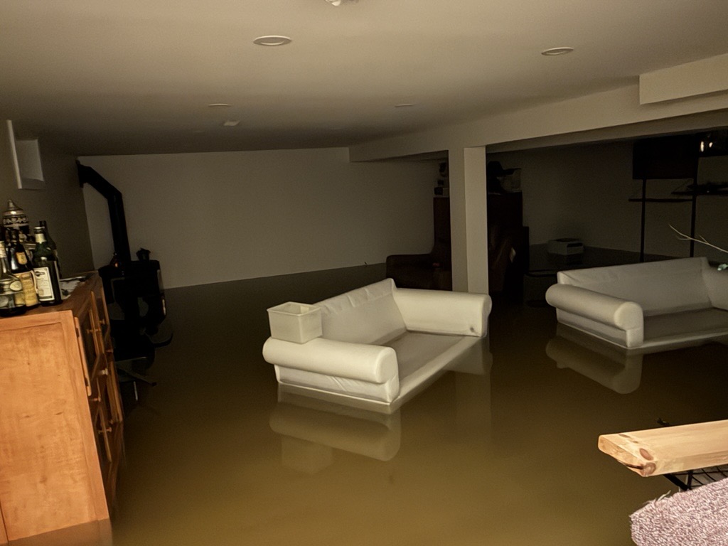 Victor Knowlton's basement after the flooding on June 20, 2026. (Submitted)