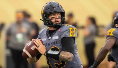 Bo Levi Mitchell, Zach Collaros exit same game with injuries