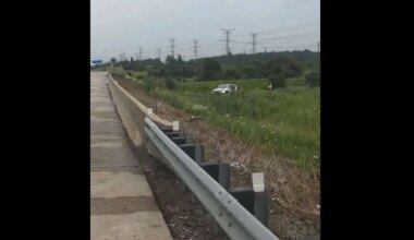 two lanes closed on highway 407 near brampton-mississauga border after car spins out.