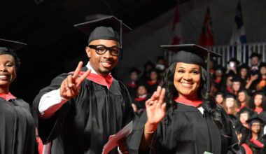 Camille and Chadwin Bartley celebrate their graduation from York University’s Bachelor of Education in Technological Education program. The Brampton-based couple, entrepreneurs and community leaders are using their experience in skilled trades and education to mentor the next generation.