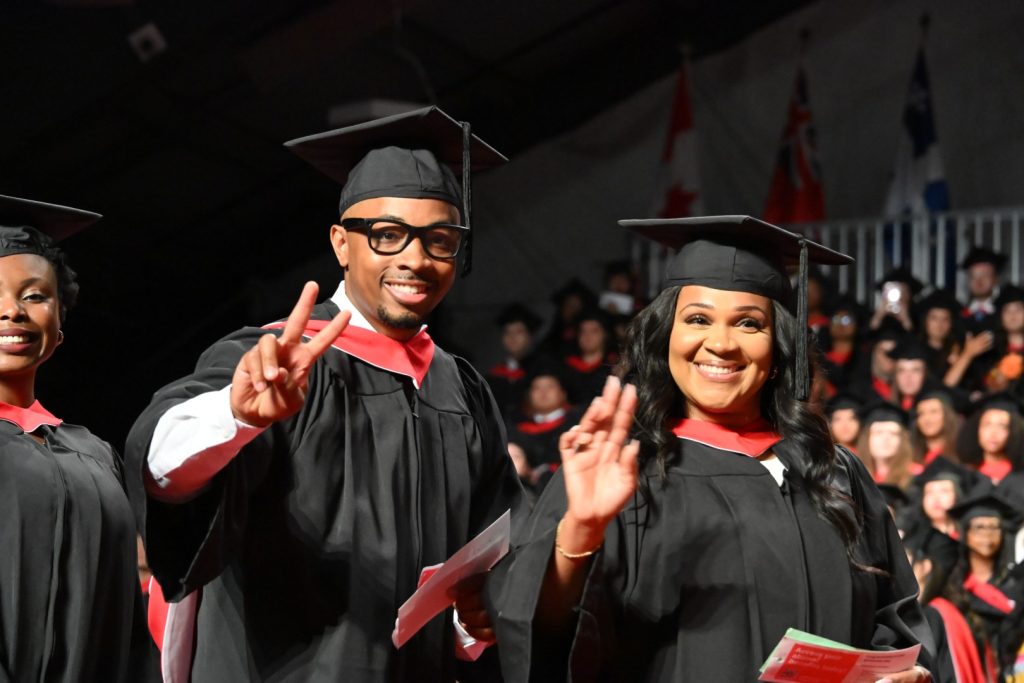 Camille and Chadwin Bartley celebrate their graduation from York University’s Bachelor of Education in Technological Education program. The Brampton-based couple, entrepreneurs and community leaders are using their experience in skilled trades and education to mentor the next generation.