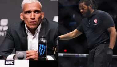 Charles Oliveira questions Herb Dean's officiating