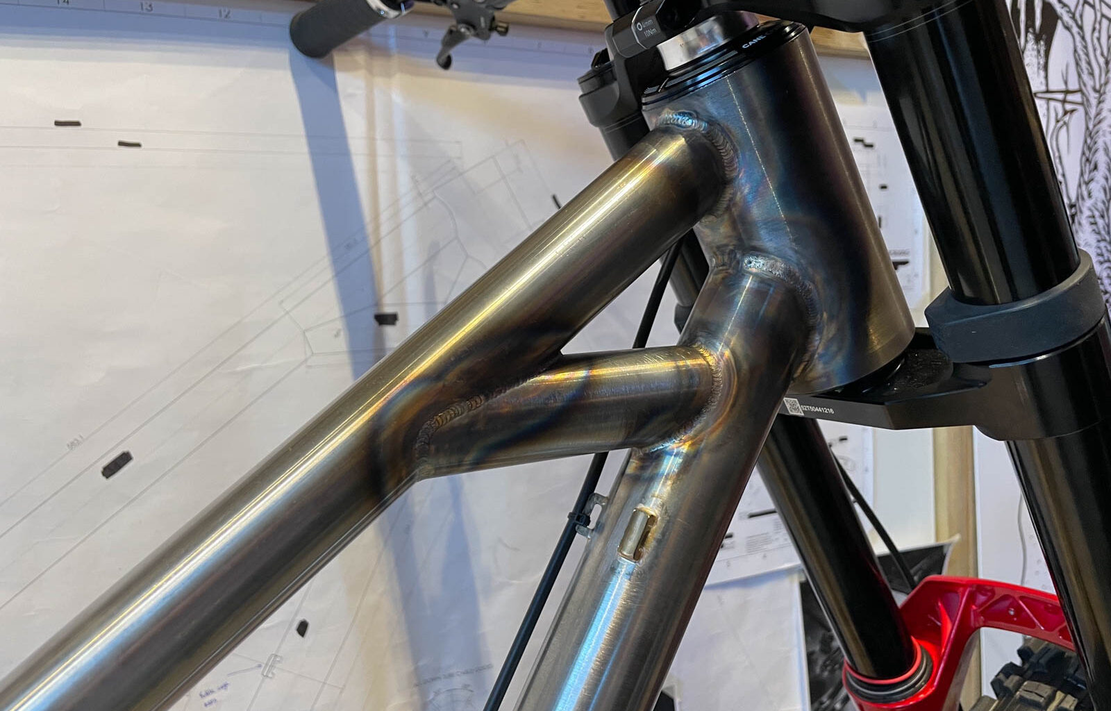 Chromag DH bike prototype, front end