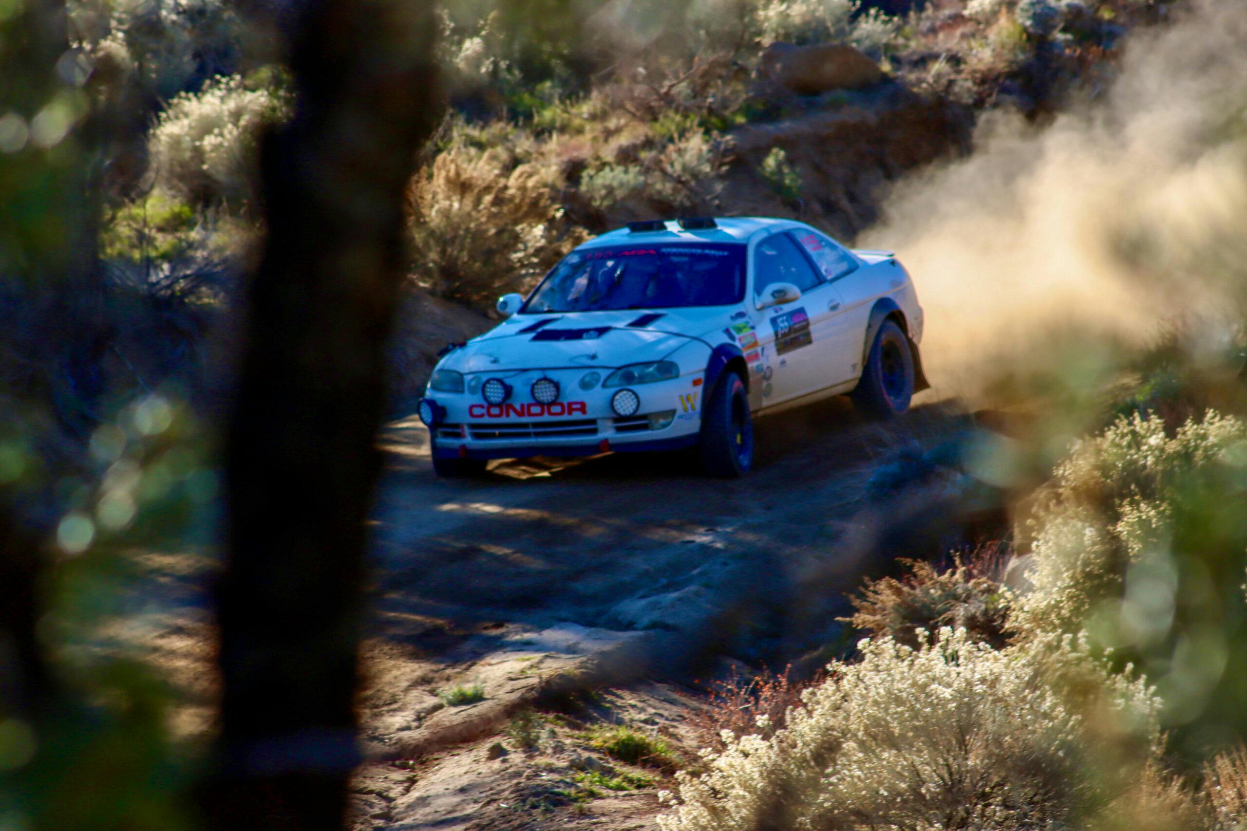 Lexus SC400 off-road rally car action