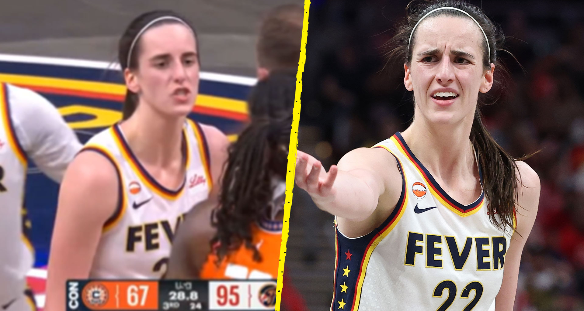 Caitlin Clark risks WNBA ban after yelling NSFW 'scoreboard' comment at opponent in historic Fever win