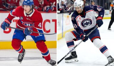 Jared Davidson (L) and Hunter McKown are expected to start the 2026-27 season in Laval (John Mahoney/Gazette and Frank Jansky/Icon Sportswire via Getty Images)