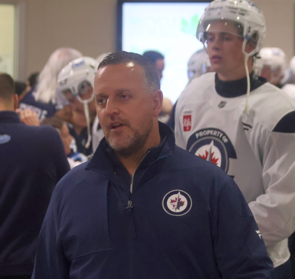 Nighthawks head coach Dwight Hirst was a guest coach at the Winnipeg Jets' development camp. (Cassidy Dankochik The Carillon)