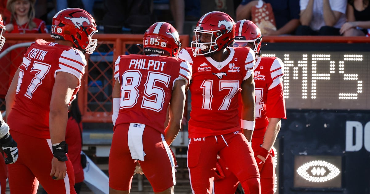 Adams throws six touchdown passes, rushes for another in Calgary Stampeders win over Toronto Argonauts