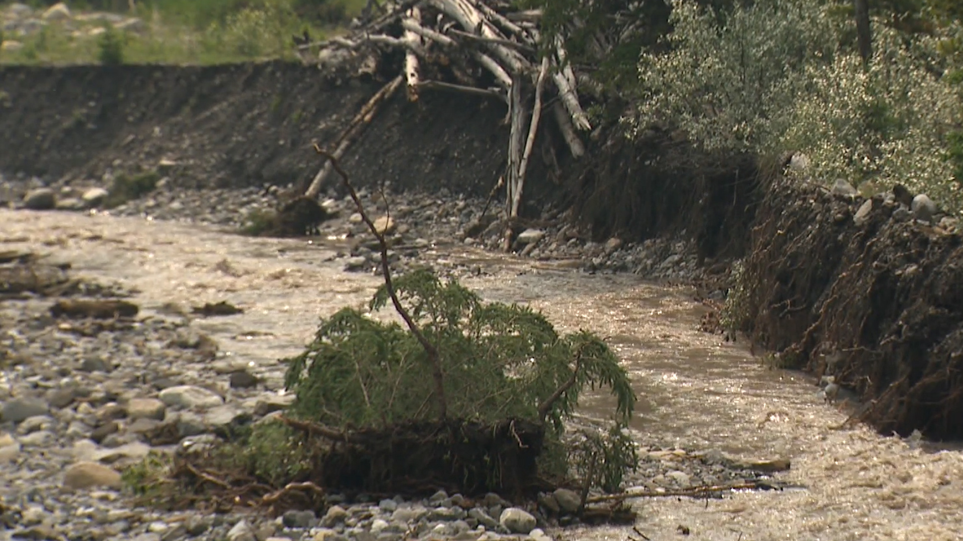 Click to play video: 'Cleanup work underway in Kananaskis following heavy rainfall, flooding'