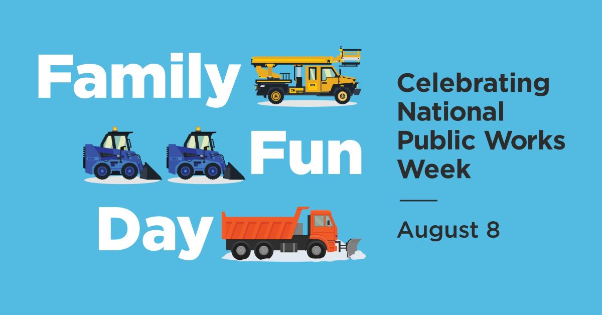 Illustrations of vehicles with the words Family Fun Day.