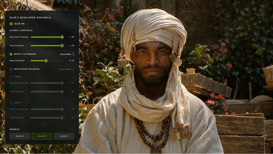 Nvidia DLSS 5 control sliders.