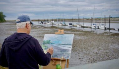 Artists spend grey Saturday painting en plein air in South Surrey