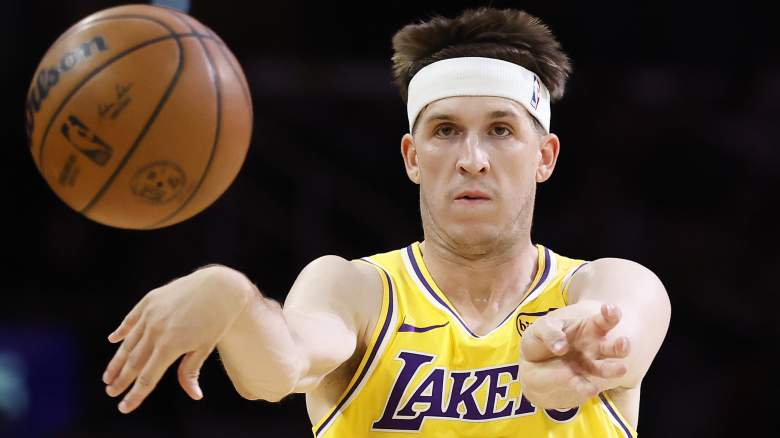 Austin Reaves #15 of the Los Angeles Lakers officially signed this weekend, complicating the team's NBA trade rumor position.