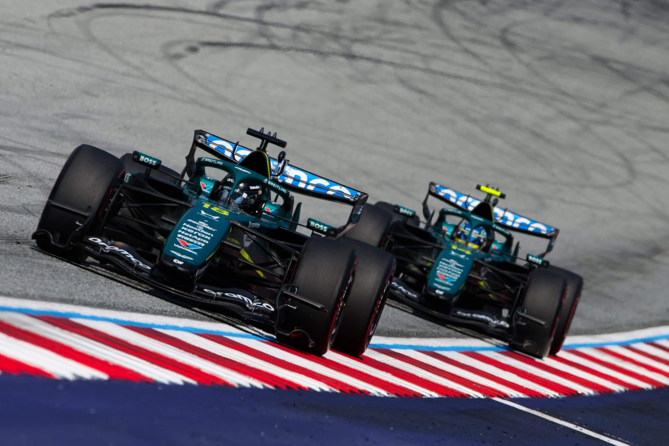Aston Martin's cars on the track in Austria 