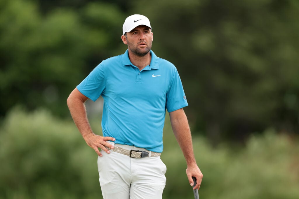 Scottie Scheffler in action during the second round of the 3M Open at TPC Twin Cities