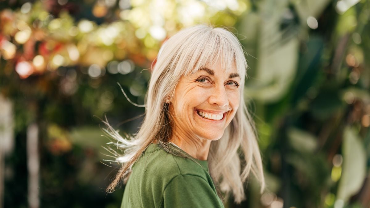 Older woman in sunshine 