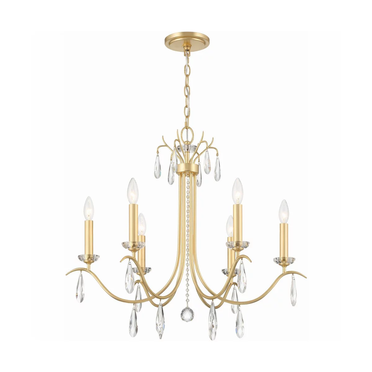Crystorama Lighting Rollins 6 - Light Chandelier in Antique Gold