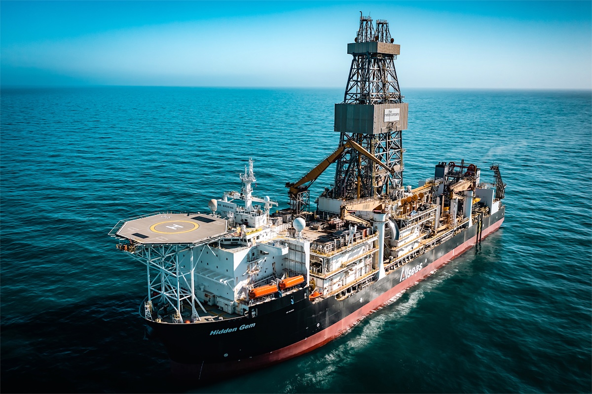 A large ship in the ocean.