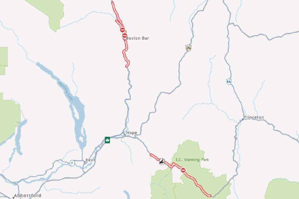 Wildfires close portions of Highway 1, 3