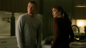 I Will Find You, the new Netflix series, stars Sam Worthington as David Burroughs and Britt Lower as Rachel Mills
