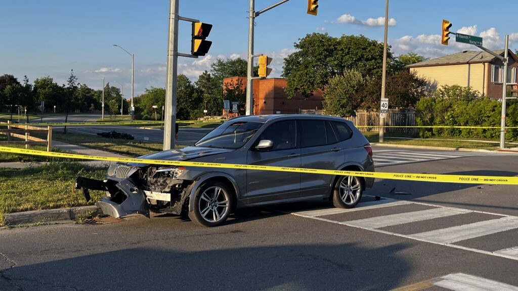 A motorcyclist has been seriously injured after a collision in Brampton on July 8, 2026. CITYNEWS/Joe Lotocki