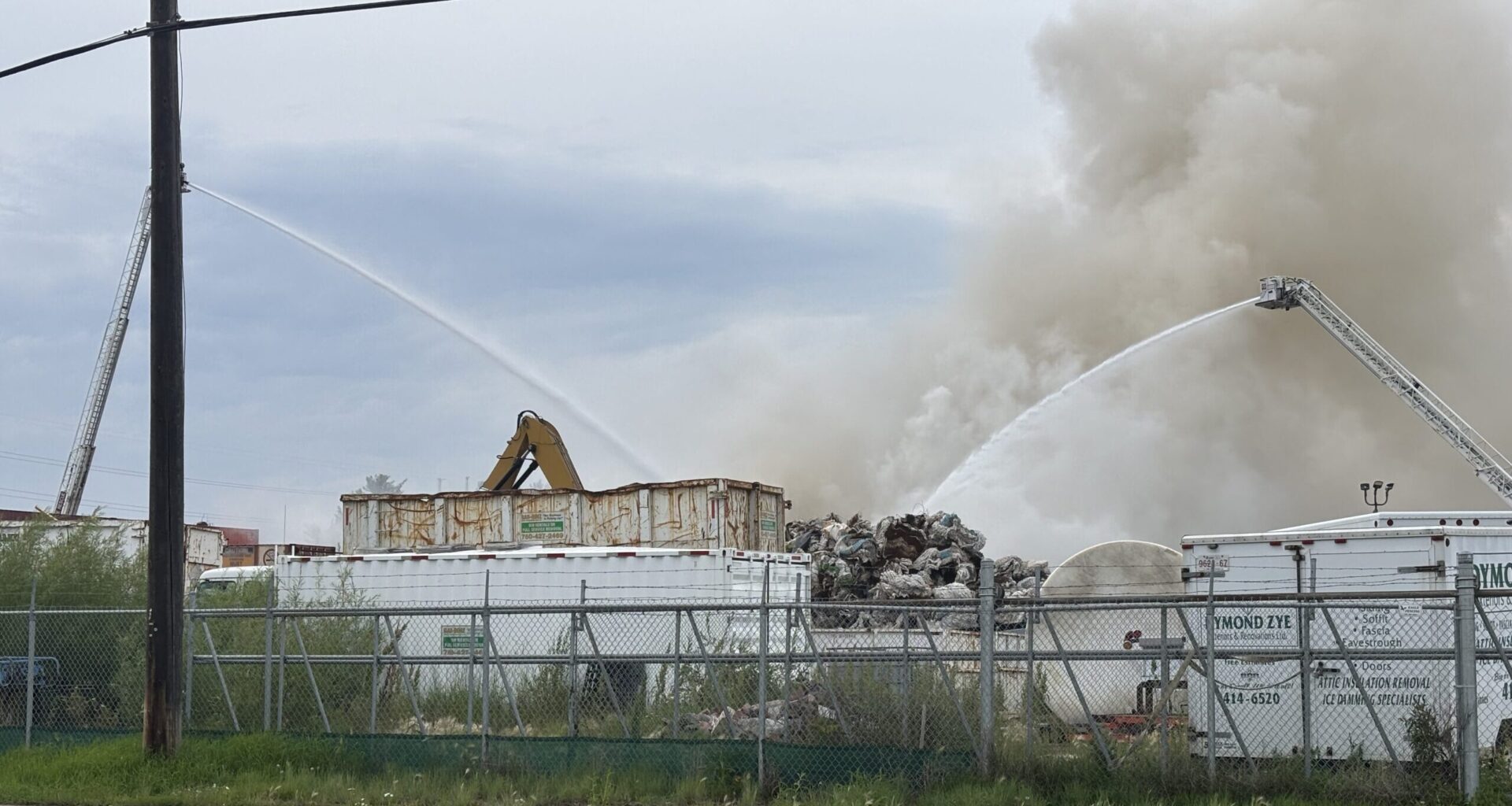 Edmonton firefighters battle industrial blaze Wednesday evening