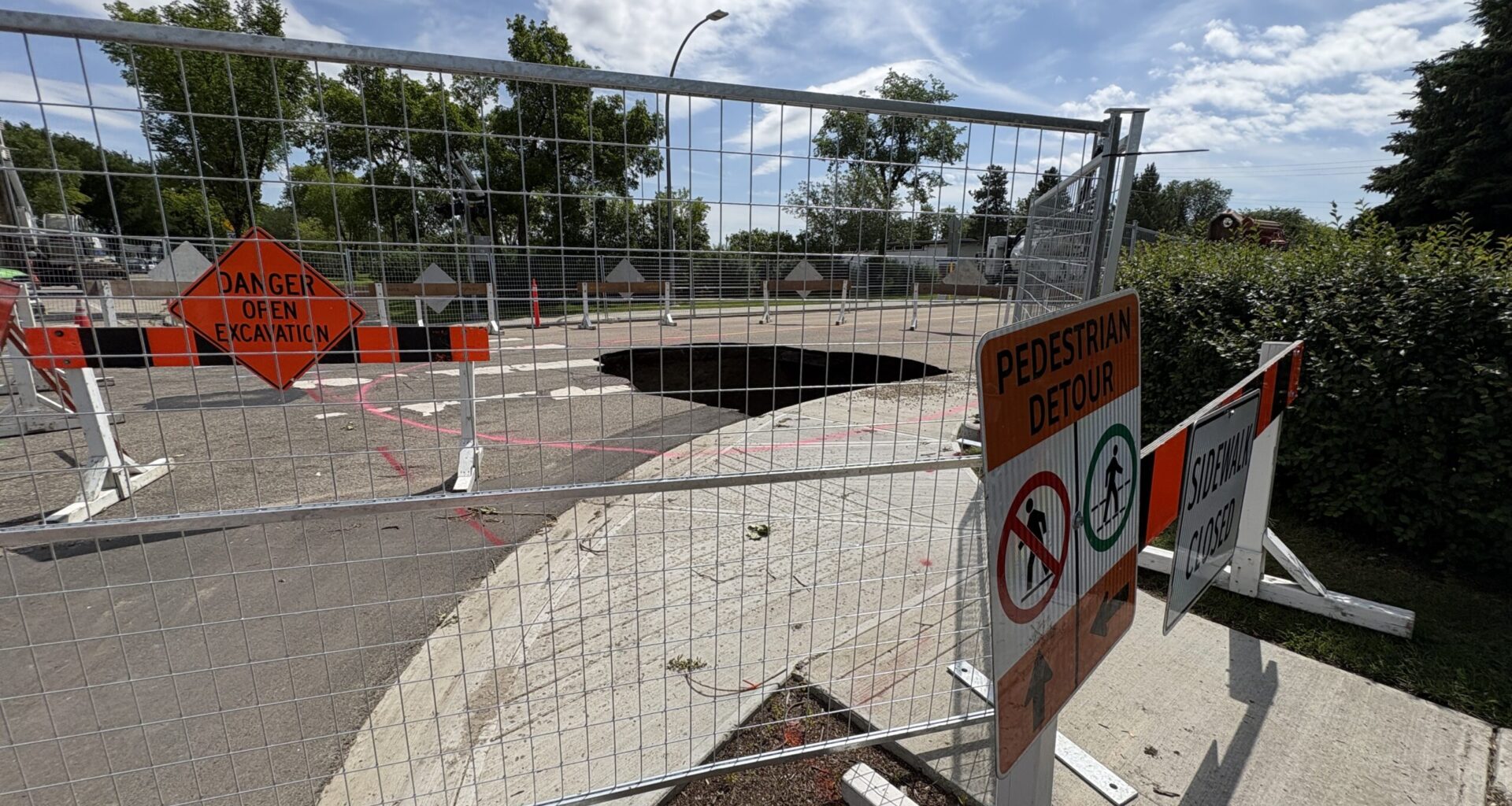 EPCOR working to repair sinkhole in Lauderdale community