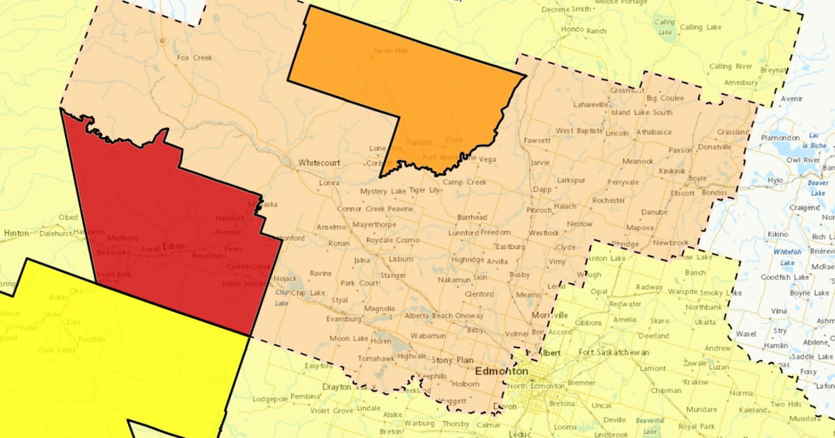 Tornado warning issued for county west of Edmonton - CTV News
