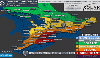 GTA in the Bullseye as Southern Ontario Faces Significant Storm Risk With Tornadoes, Destructive Winds and Timbit-Sized Hail Possible Saturday