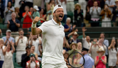 'Emotional' Dimitrov rolls back years with win over Mensik - Wimbledon