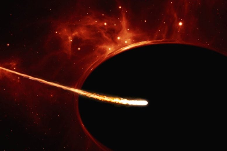 Illustration of a Sunlike Star Passing a Supermassive Black Hole